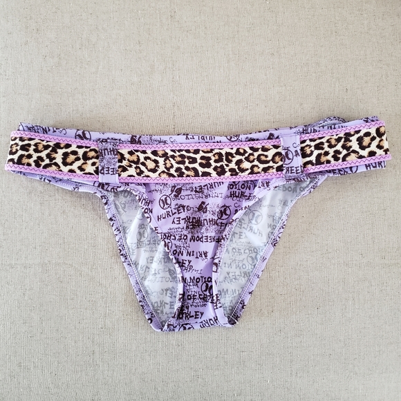 HURLEY - Purple Leopard Logo Print Bikini Lot Triangle Top Cheeky Bottom… - Picture 8 of 14